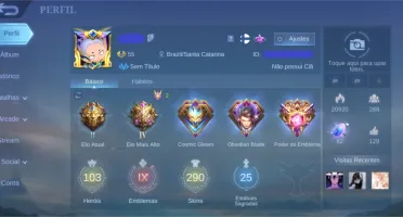 Conta Mobile Legends 500 reais