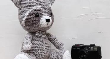 Guaxinim em Amigurumi