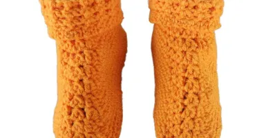 Pantufa de Lã Infantil Laranja 26