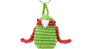 Chaveiro Passarinho Verde em Amigurumi