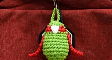 Chaveiro Passarinho Verde em Amigurumi