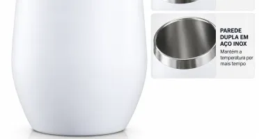 Copo Térmico Cuia com Tampa - 350 ml