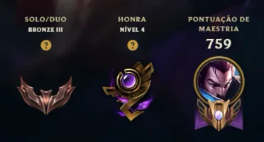 Conta LOL nivel 645 bronze 3 com 350 skins
