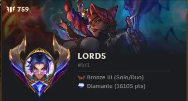 Conta LOL nivel 645 bronze 3 com 350 skins