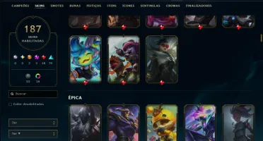 Bronze 3 com TOODS os Champs e 187 Skins