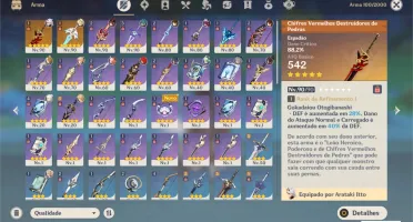 Conta Genshin Impact Itto+Hu Tao+Zhongli+Diluc+Jean ar55