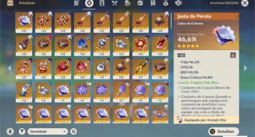 Conta Genshin Impact Itto+Hu Tao+Zhongli+Diluc+Jean ar55