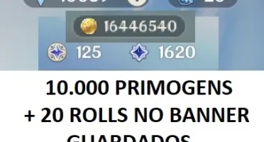 CONTA AR55 KLEE, GANYU, VENTI, KEQINGc1, +5* 10KPRIMO+20ROLL