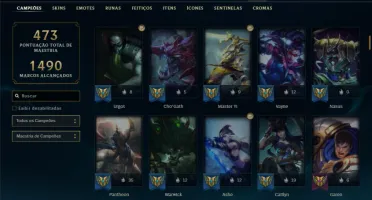 Esmeralda 3 com TODOS os champs e 121 Skins ( ADC / TOP )