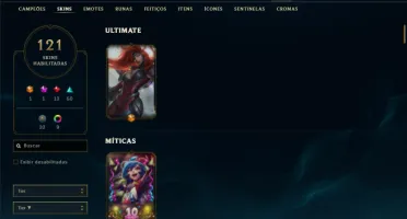 Esmeralda 3 com TODOS os champs e 121 Skins ( ADC / TOP )