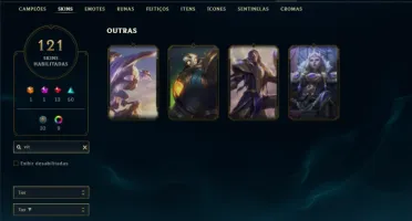 Esmeralda 3 com TODOS os champs e 121 Skins ( ADC / TOP )