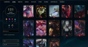 Esmeralda 3 com TODOS os champs e 121 Skins ( ADC / TOP )