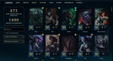 Esmeralda 3 com TODOS os champs e 121 Skins ( ADC / TOP )