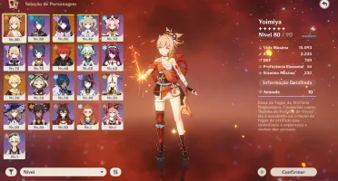 Conta com Yoimiya, Baal, Diluc e Pity Garantido.