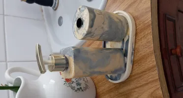 Kit BanheiroLavabo Cimento Porta Sabonete Líquido E Difusor