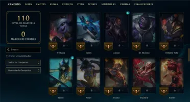 Unranked com 85 Champs e 7 Skins
