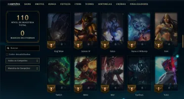 Unranked com 85 Champs e 7 Skins