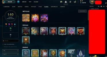 Vendo conta lvl 221, 84 skins, todos campeões, 12.779 azul,
