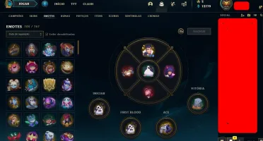 Vendo conta lvl 221, 84 skins, todos campeões, 12.779 azul,
