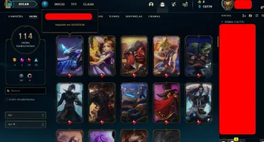 Vendo conta lvl 221, 84 skins, todos campeões, 12.779 azul,