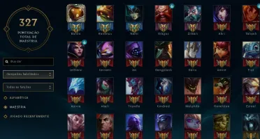Conta com Oriana Vitoriosa, 105 skins e 98 champs