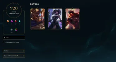 Conta LoL 137 Campeões e 120 Skins (3 vitoriosas 1 hextec)