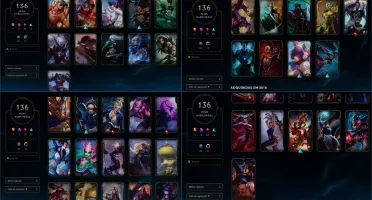 Conta lol diamante 3, 136 skins, todos champs