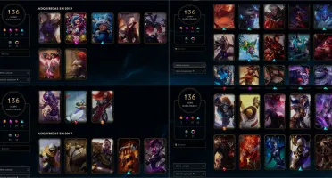 Conta lol diamante 3, 136 skins, todos champs
