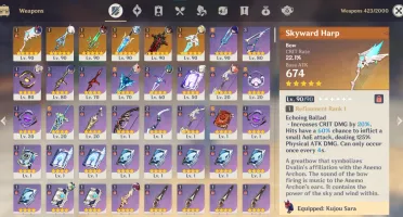 Genshin Impact Ar56 / 7X5★/ Eula + Signature / 6 Armas 5★