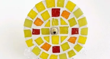 Porta Incenso Mosaico Gaudi Amarelo