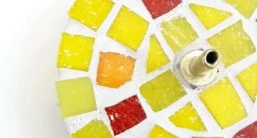 Porta Incenso Mosaico Gaudi Amarelo