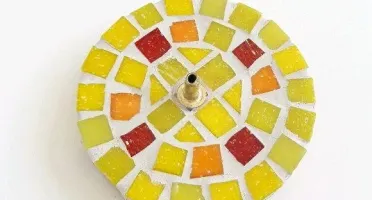 Porta Incenso Mosaico Gaudi Amarelo