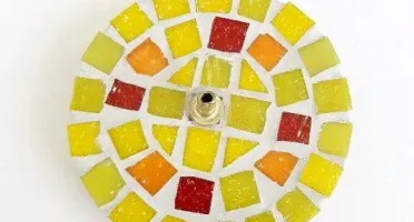 Porta Incenso Mosaico Gaudi Amarelo