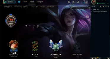 conta diamante v, 53 campeões e 23 skins