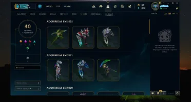 Conta LoL Lv 218 Ex Diamante 400 Skins - League of Legends -
