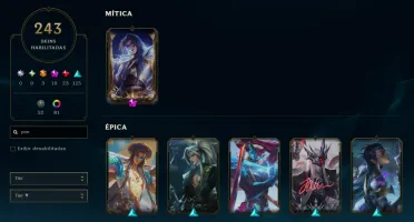 conta lol recheada de skin full acesso