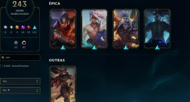 conta lol recheada de skin full acesso