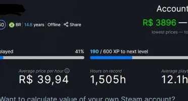 Conta steam antiga com muitos jogos