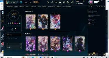 Conta no LEAGUE OF LEGENDS com 300 skins