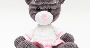 Ursa de Saia Rosa em Amigurumi