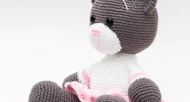 Ursa de Saia Rosa em Amigurumi