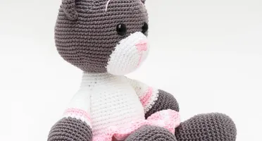 Ursa de Saia Rosa em Amigurumi