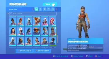 Conta C/ Renegade Raider S1 + Minty Pickaxe