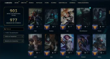 Unranked com TODOS os Champs e 411 Skins ( MID / ADC / JG )