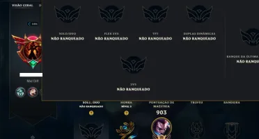 Unranked com TODOS os Champs e 411 Skins ( MID / ADC / JG )
