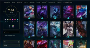 Prata 4 com TODOS os Champs e 234 Skins +13 Vitoriosas