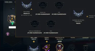 Prata 4 com TODOS os Champs e 234 Skins +13 Vitoriosas