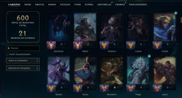 Prata 4 com TODOS os Champs e 234 Skins +13 Vitoriosas