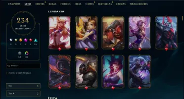Prata 4 com TODOS os Champs e 234 Skins +13 Vitoriosas
