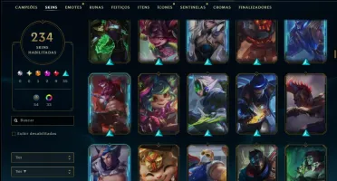 Prata 4 com TODOS os Champs e 234 Skins +13 Vitoriosas